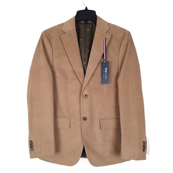 Tommy Hilfiger Men's Modern-Fit Stretch Corduroy Sport Coat Khaki Tan 40L NWT - Picture 1 of 7